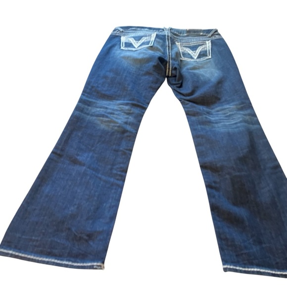 Vigoss Women's Blue Jeans-Size 18/33 White Stitching-Chelsea Slim Boot-Bling - Picture 15 of 16